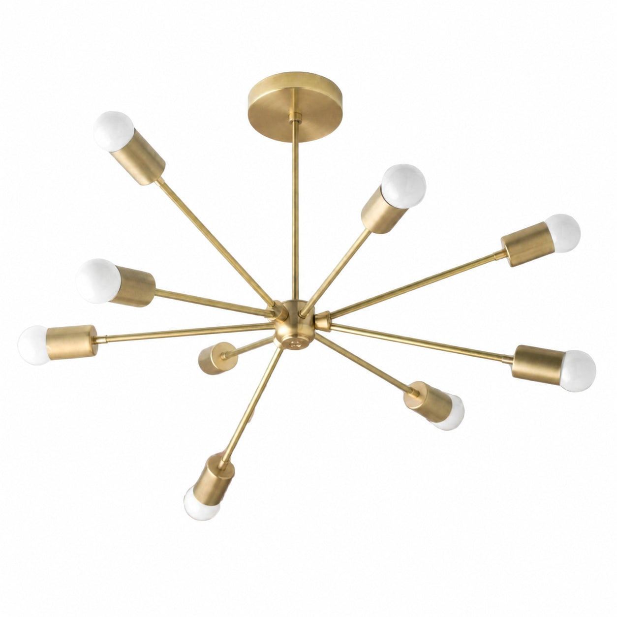Mobilux Line Mid Century Sputnik Chandelier - Modern Brass Ceiling Light