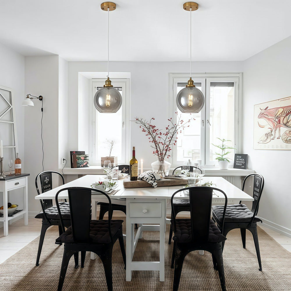 Single Hammered Glass Globe Pendant Light