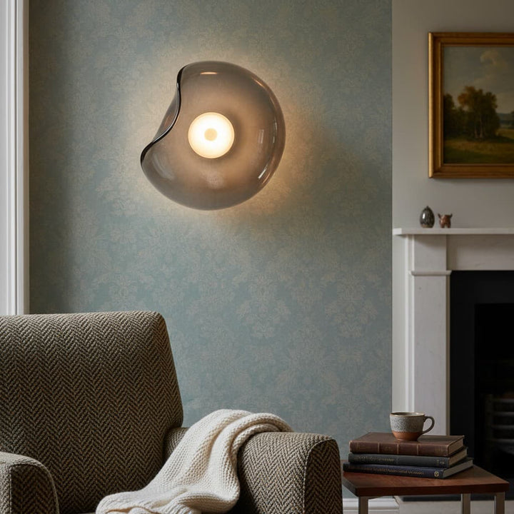 Lunacrest Curved Nebula Inspired Wall Light - Artistic Glass Lighting for Hallway