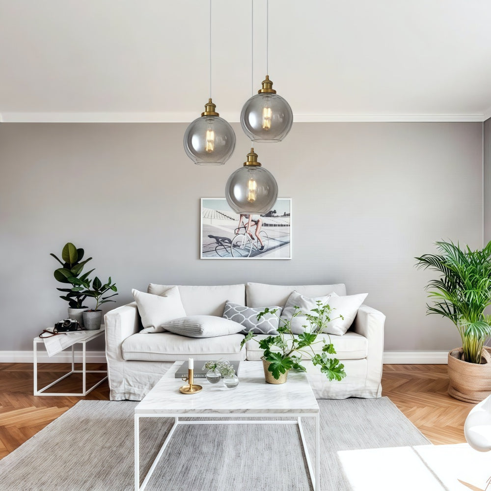 Single Hammered Glass Globe Pendant Light