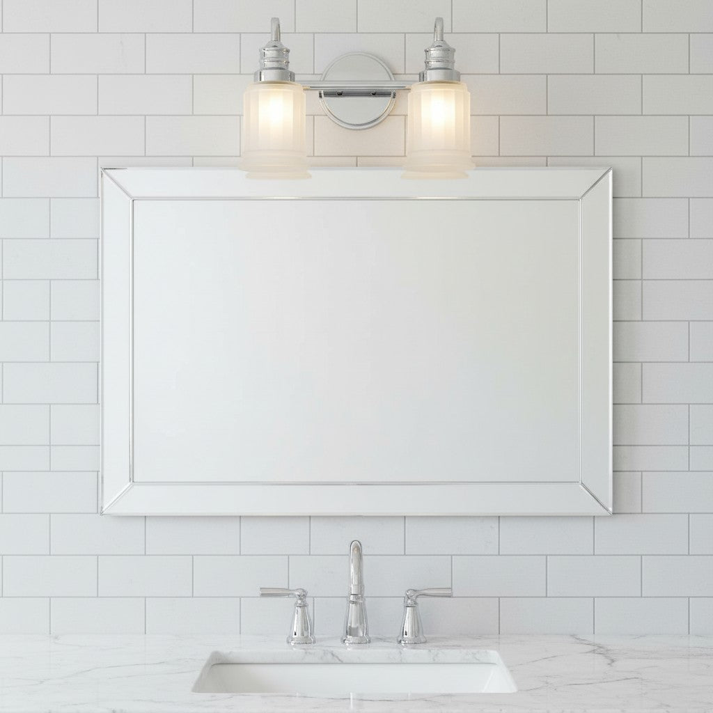 Lirra Bathroom Metal Wall Lamp with Glass Shade - Damp Rated Wall Sconce