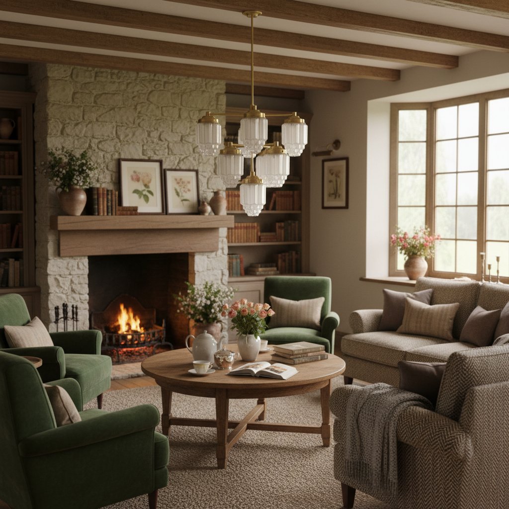 Tierlux Glass Textured Brass Chandelier – Timeless Lighting with Style