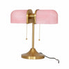 Aurebron Fluted Glass Table Lamp - Modern Decorative Metal Base Table Lamp for Living Room