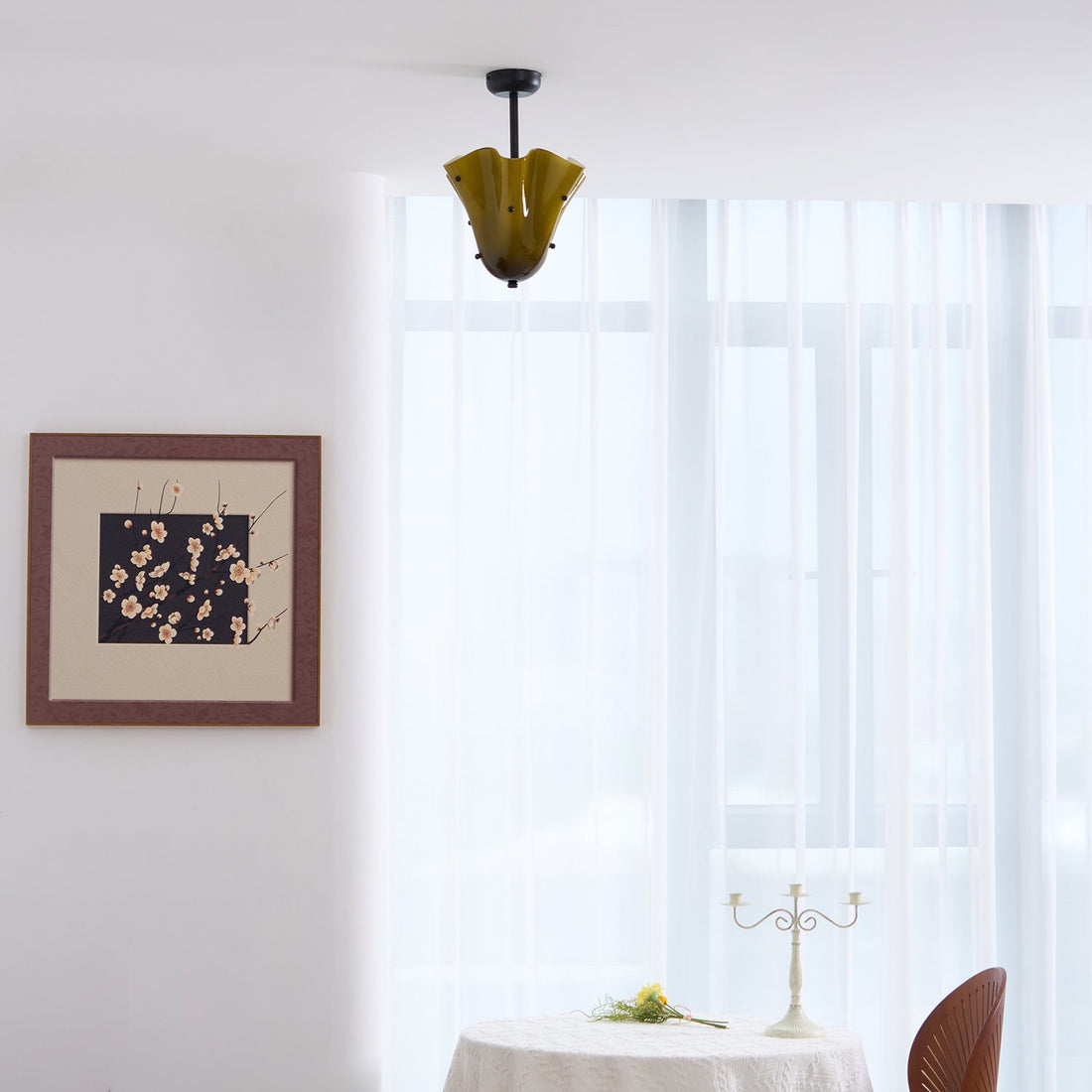 Bellina Decorative Glass Ceiling Light - Modern Sculptural Flush Mount