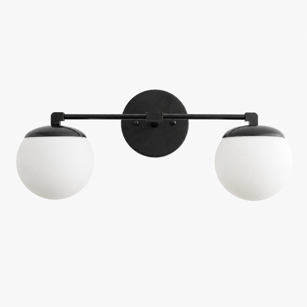 Glorica Glass Vanity Light - Art Deco Brass Wall Globe Fixture Modern