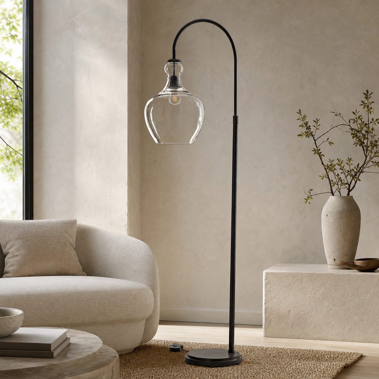 Lawson Recycled Glass Floor Lamp - Unique Brass Finish Aluminum Lighting