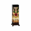 TF Angelique Art Nouveau Stained Glass Table Lamp - Handcrafted Floral Design for Living Room