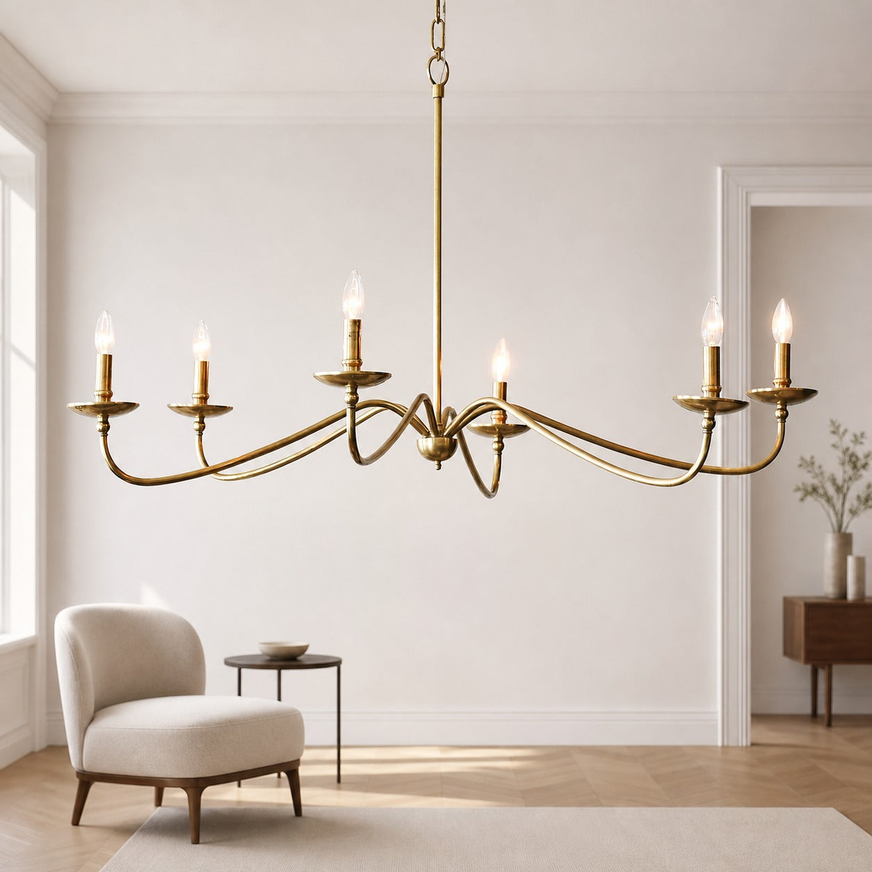 Rowan Timeless Iron Candle Design Chandelier - Industrial Interior Lighting For Bedroom