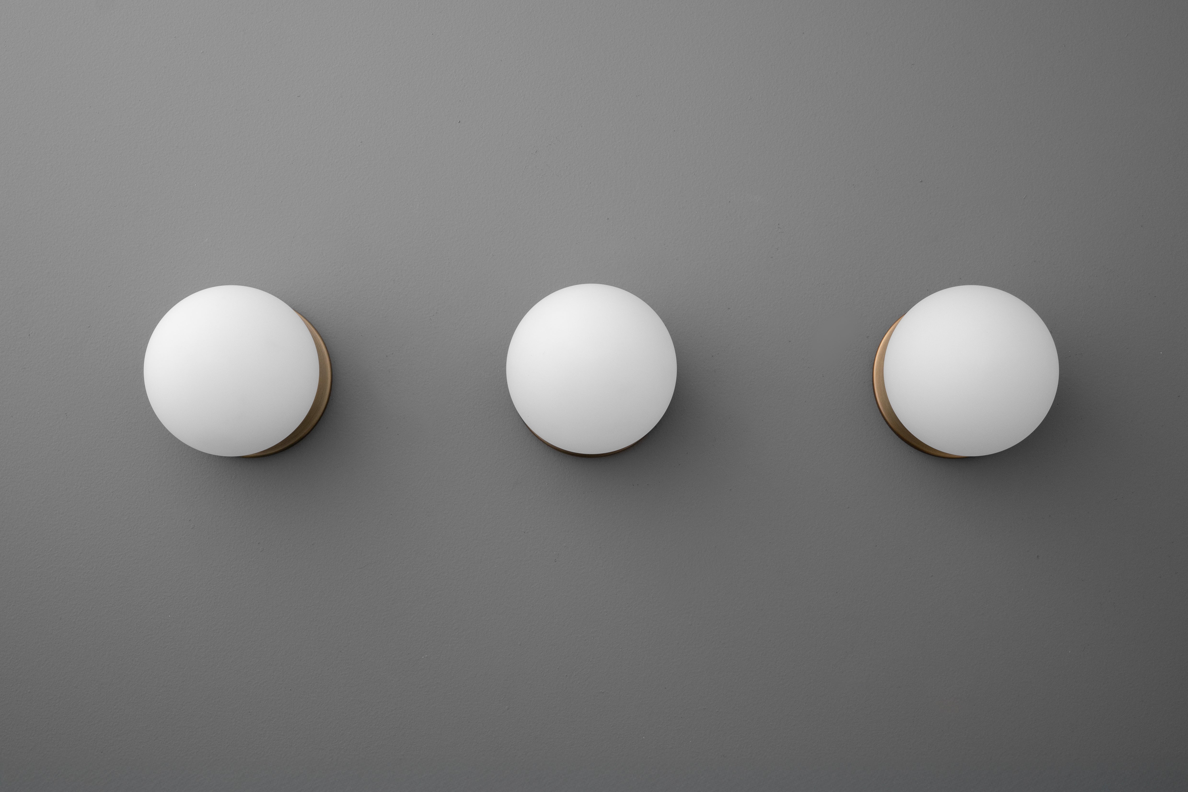 Glorica Glass Brass Wall Sconce - Frosted Globe Classic Light For Warm Ambiance