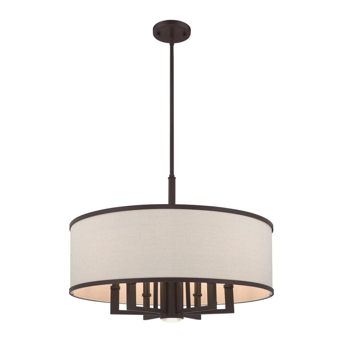 Large Drum Shade Fabric Chandelier For Dining Room