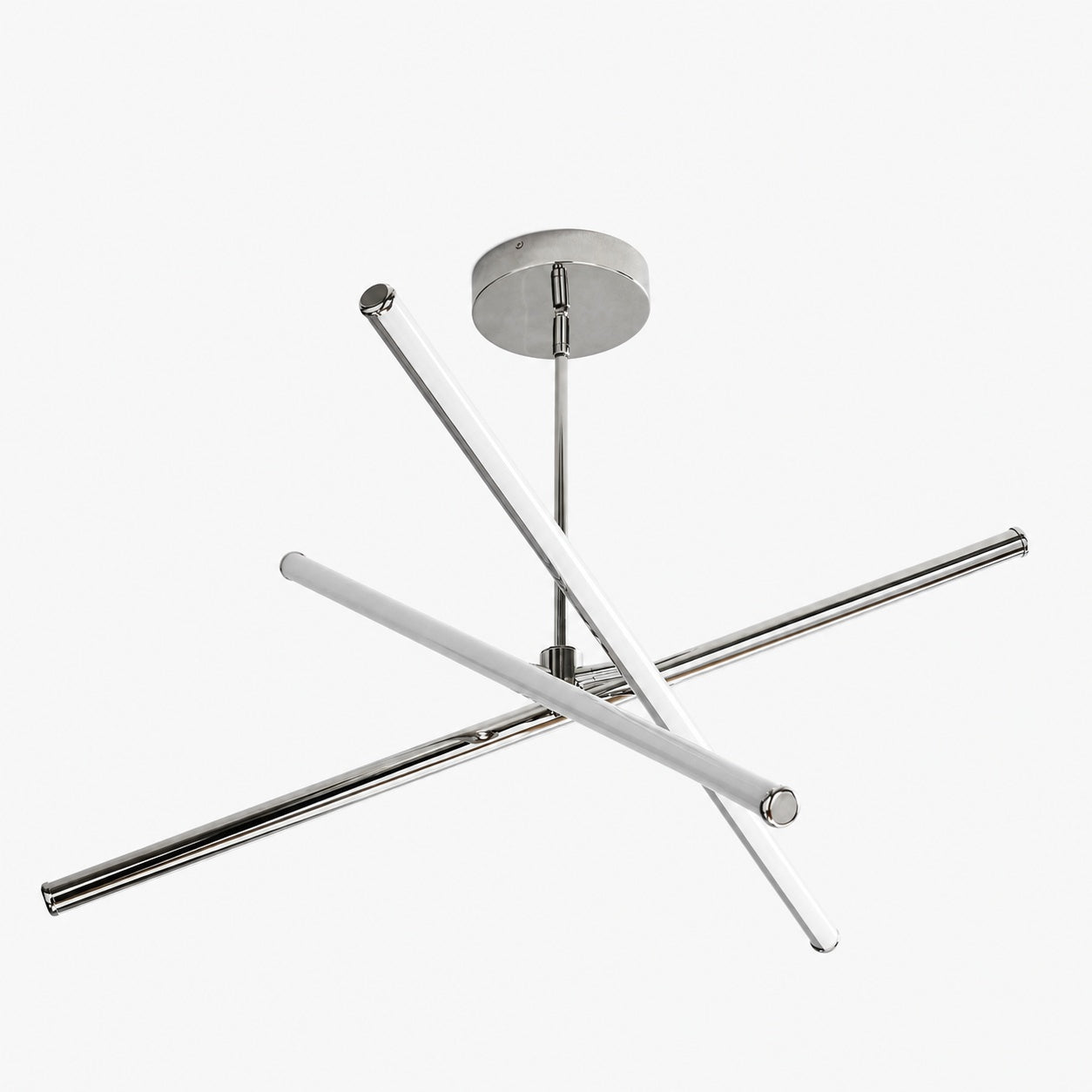 Voro Minimalist Chrome Light Rods - LED Semi-Flush Mount Ceiling Light