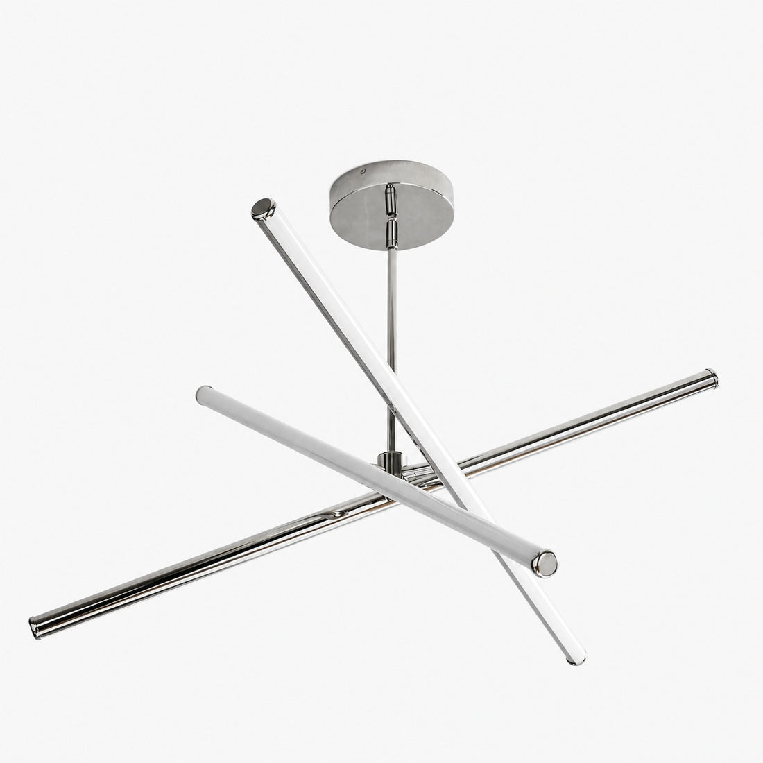Voro Minimalist Chrome Light Rods - LED Semi-Flush Mount Ceiling Light