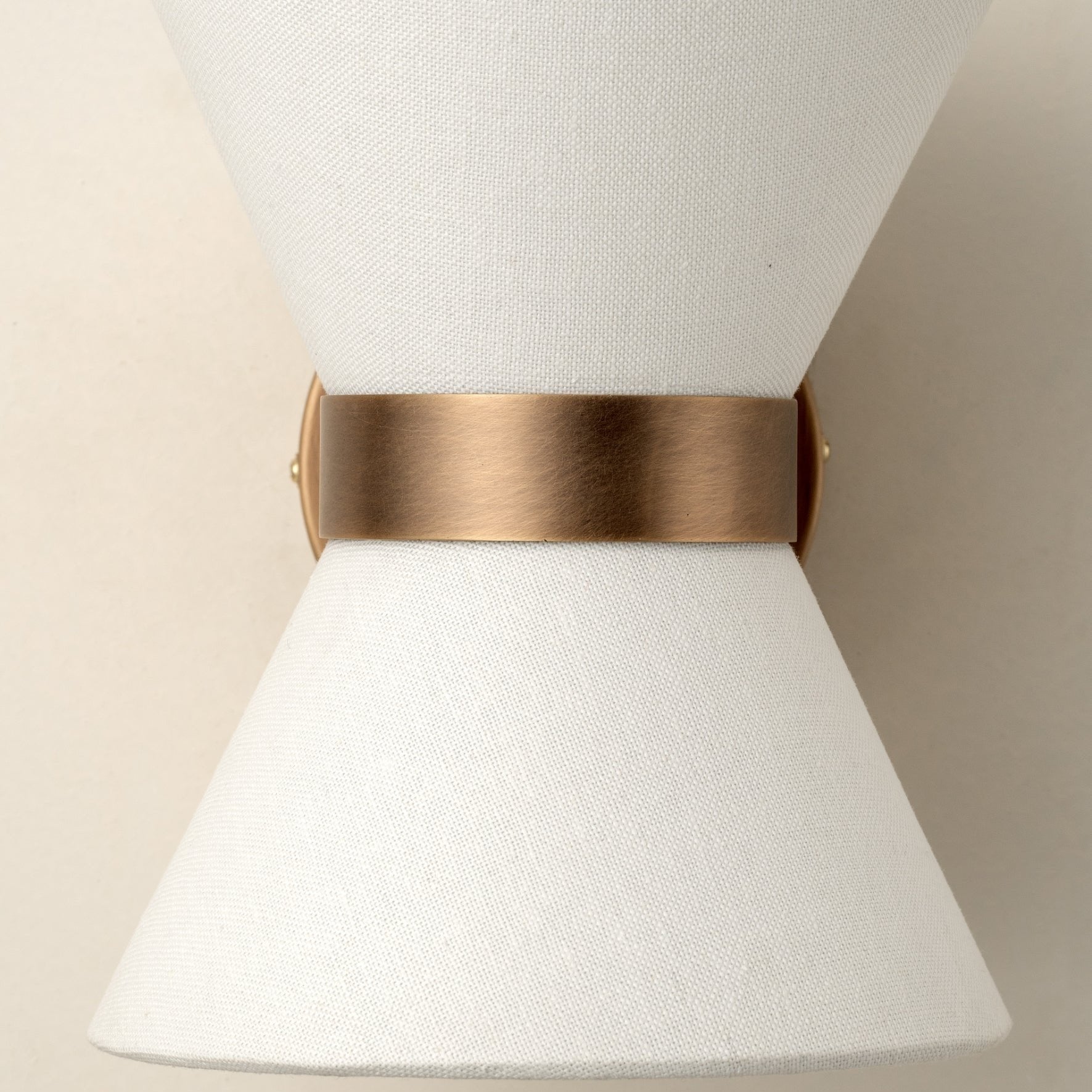 Ankora Wall Light - Bow-Tie Linen Shade Design Aged Brass Metal Sconce for Hallway