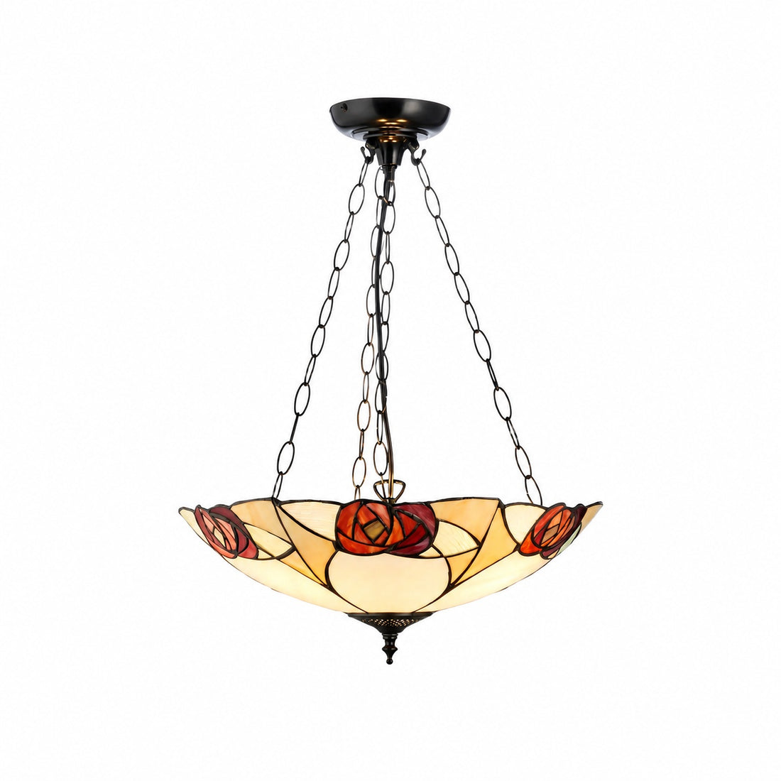 TF Ingram Handcrafted Stained Glass Ceiling Lamp – Vintage Art Deco Tiffany Light for Dining Room