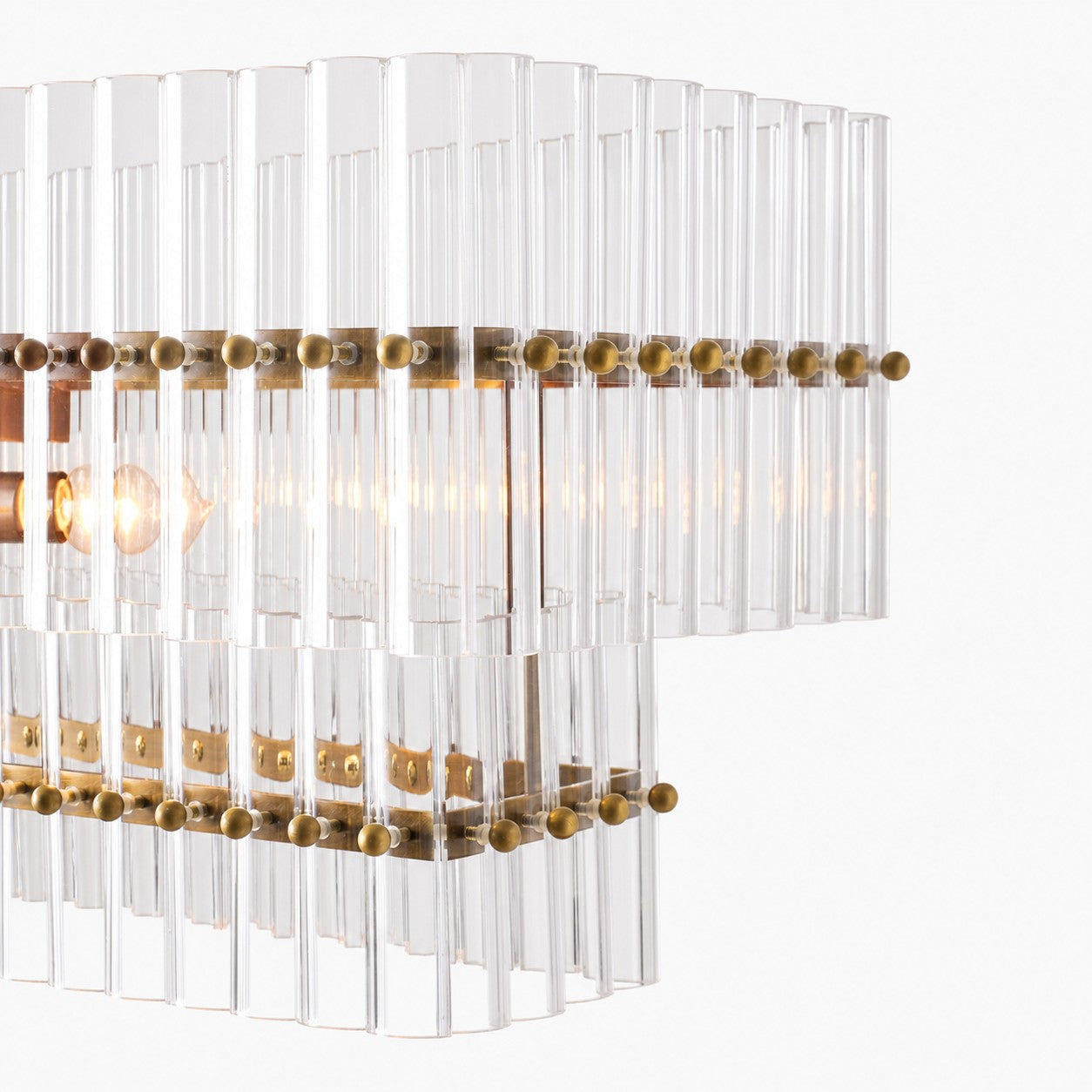 Lumora Crystal Pendant Light – Elegant Tumbled Brass & Cut Glass