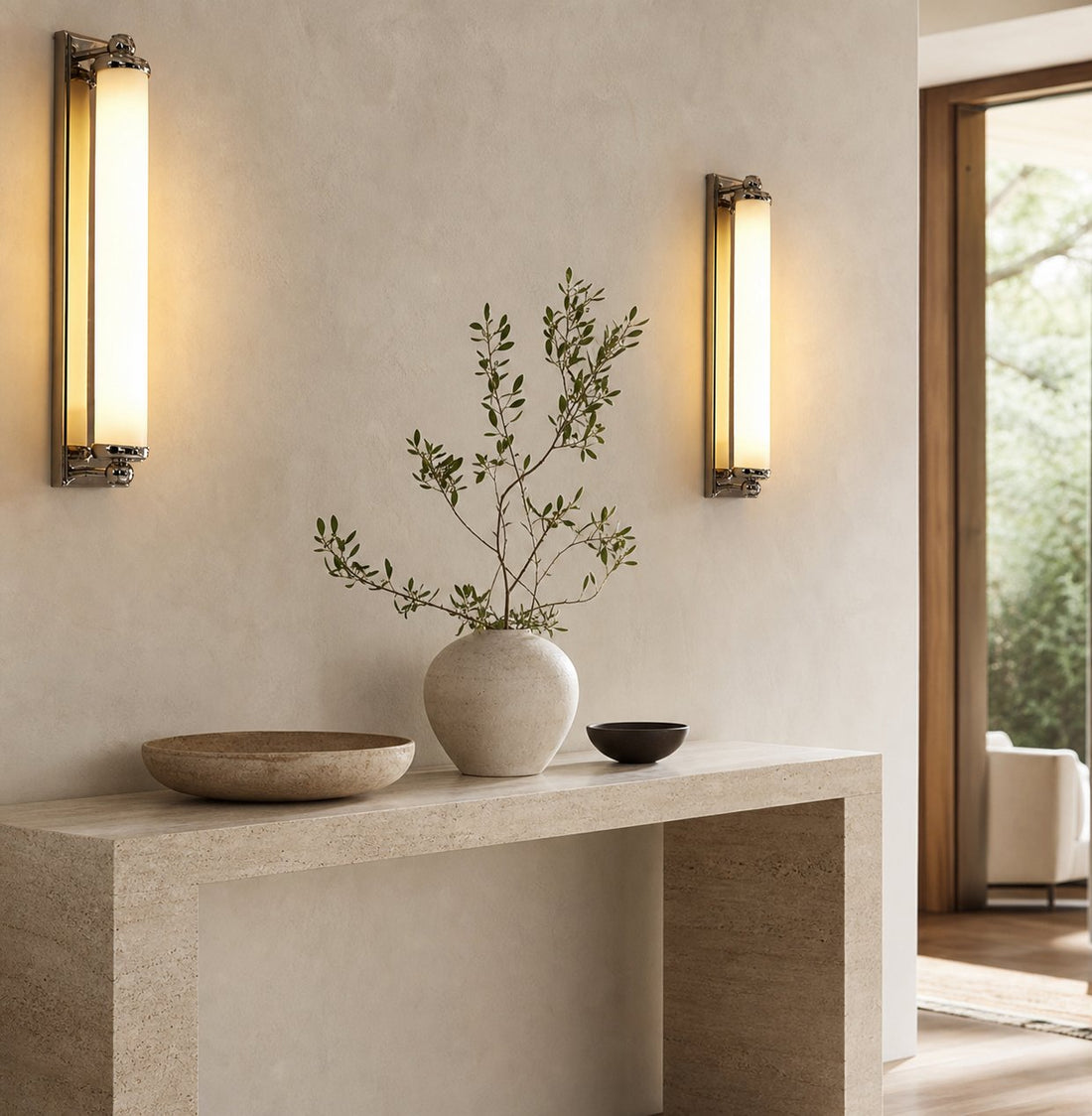 Kalvora Extra Long Tube Wall Sconce - Chrome Modern Light Fixture