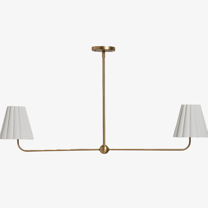 Ruffmeto Ruffled Shade Metal Frame Chandelier for Dining