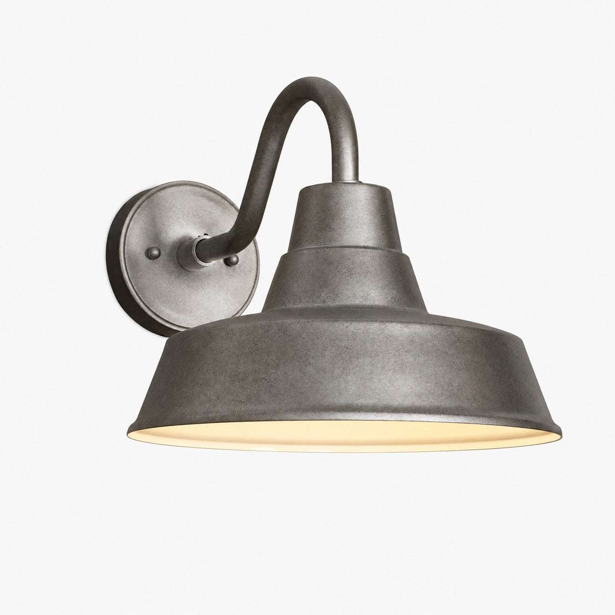 Korvi Outdoor Metal Sconce - Aluminum Pewter Wall Light