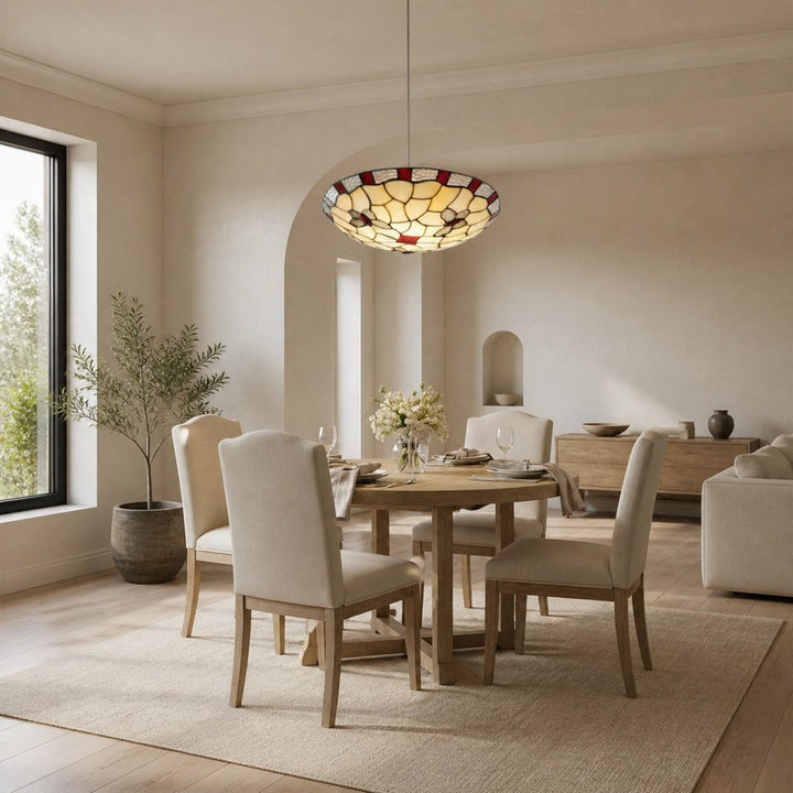 TF Butterfly Pendant Lamp - Decorative Stained Glass Pendant Light for Bedroom or Entryway