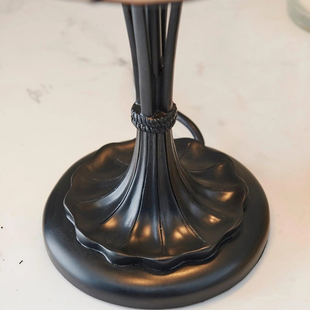 TF Sullivan Tiffany Table Lamp - Floral Stained Glass Design for Bedroom or Living Room