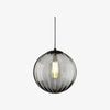 Lunorie Iron Metal Glass Globe Pendant Light - Sculpted Adjustable Pendant for Dining Spaces