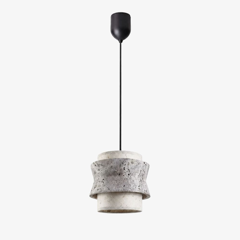 Style B gray travertine stone pendant light with one head