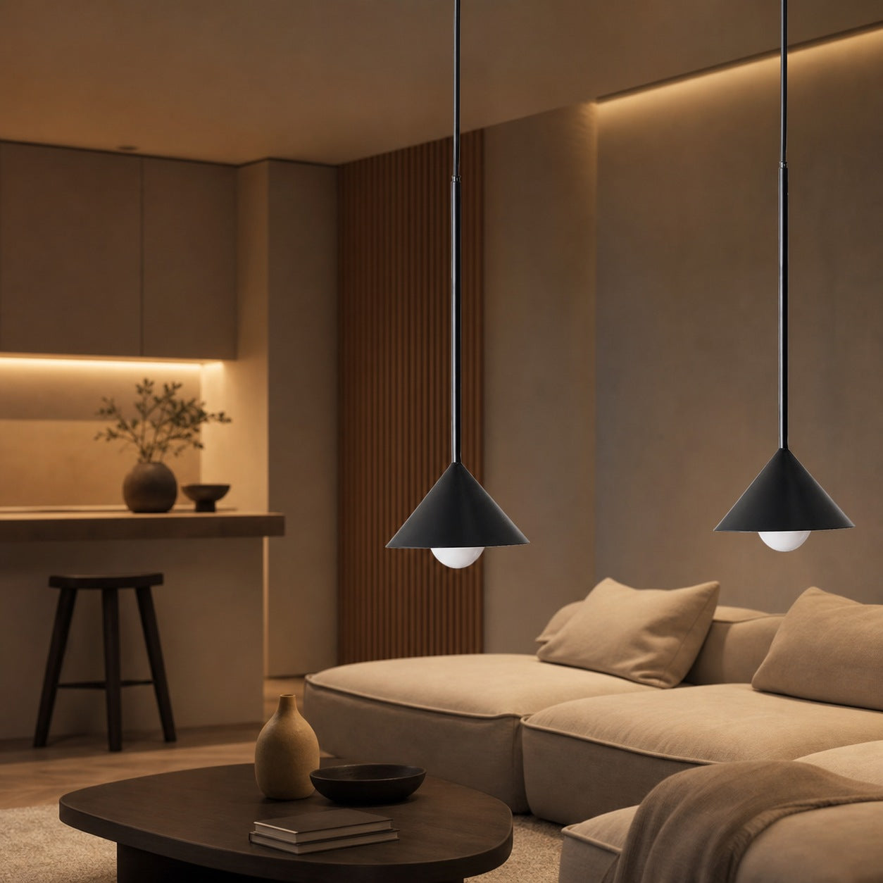 Brivana Adjustable Pendant – Cone Shade Light for Kitchen or Dining
