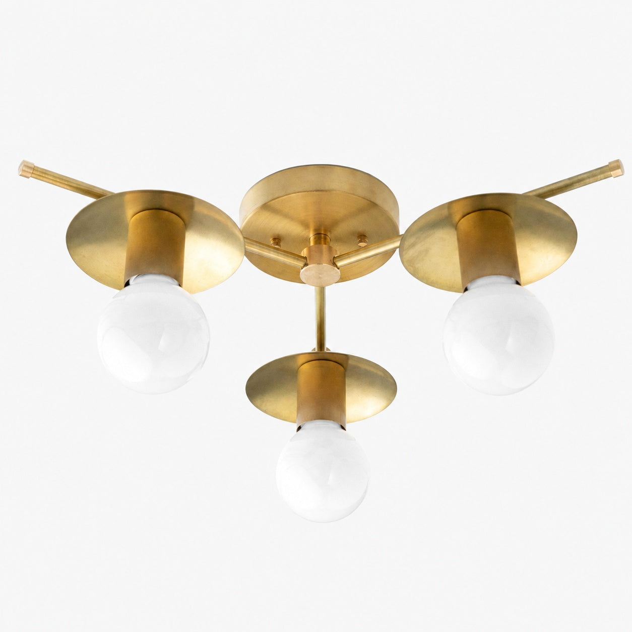 Radiro Globe Industrial Art Deco Light - Unfinished Brass Chandelier with Backsplashes