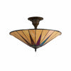 TF Dark Star Tiffany Ceiling Lamp – Stained Glass Star Design for Dining or Hall