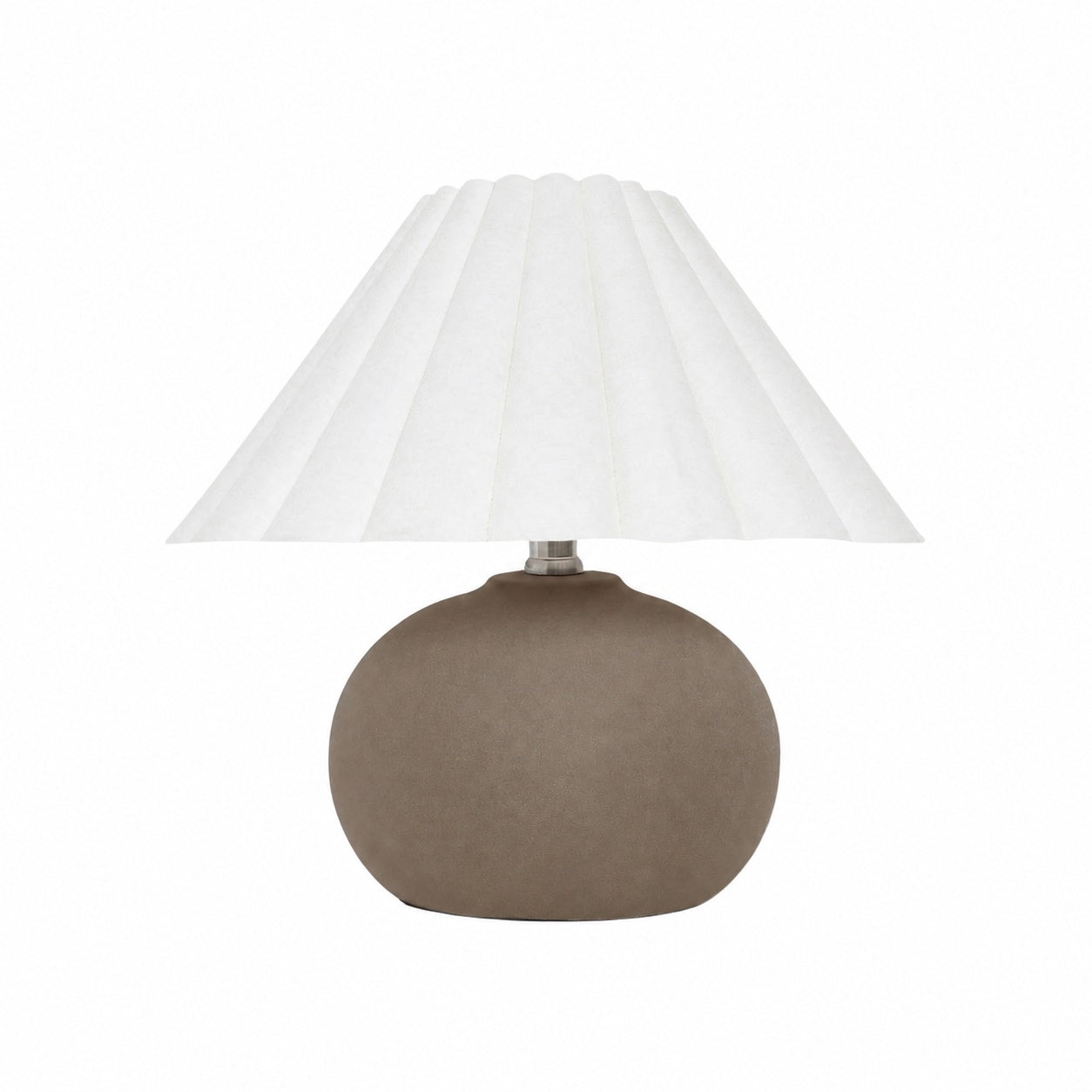 Ruffmeto Decorative Table Lamp — Round Ceramic Base with Pleated Fabric Shade for Cozy Spaces