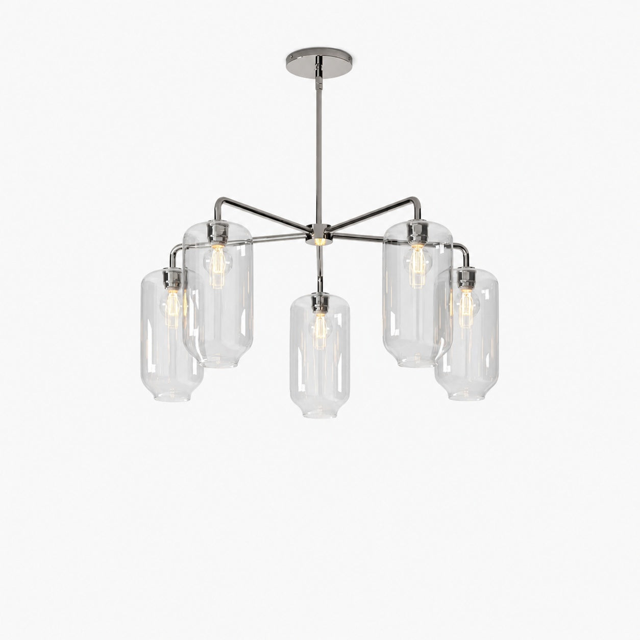 Lumivelle 5-Light Pebble Chandelier - Modern Glass Pendant Lighting