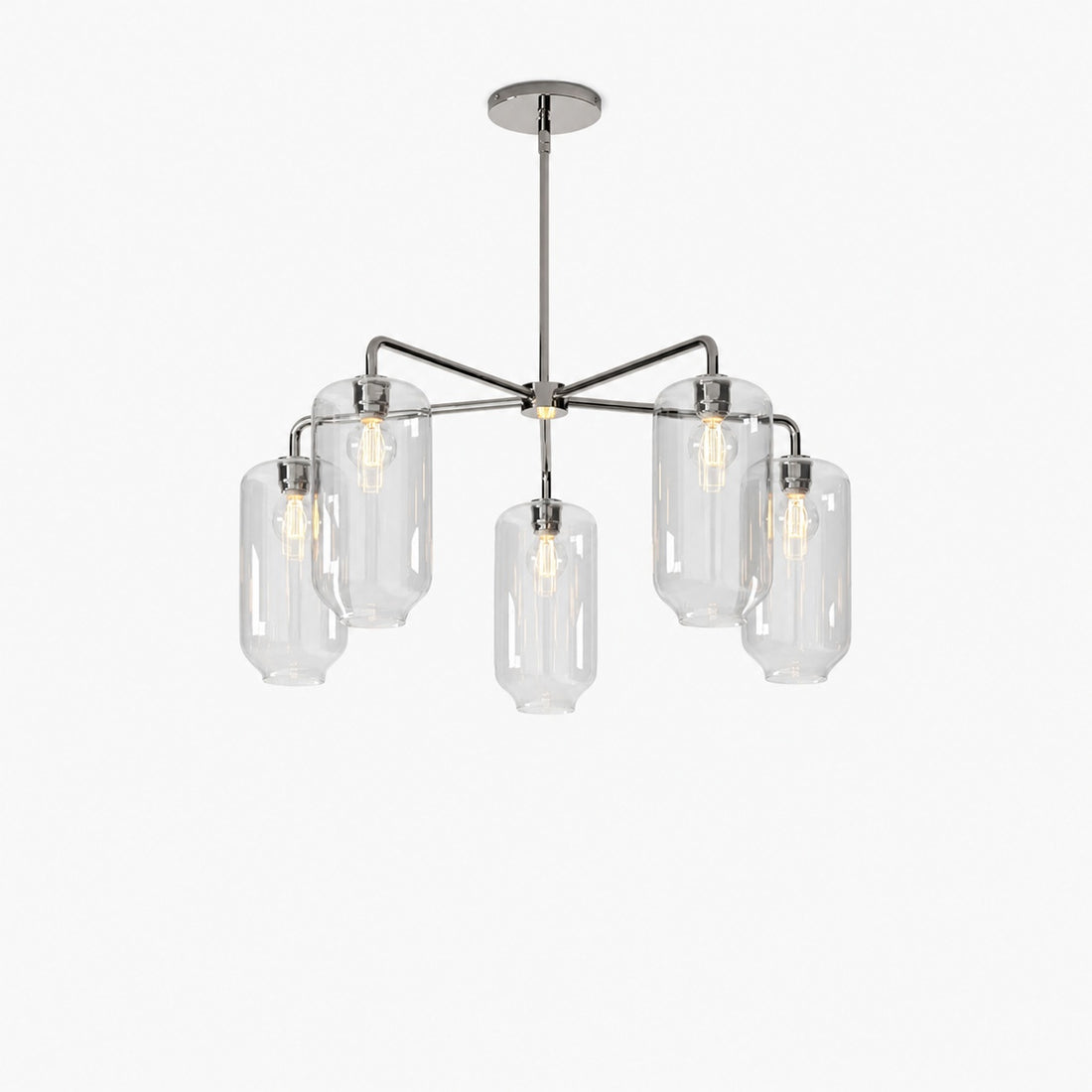 Lumivelle 5-Light Pebble Chandelier - Modern Glass Pendant Lighting