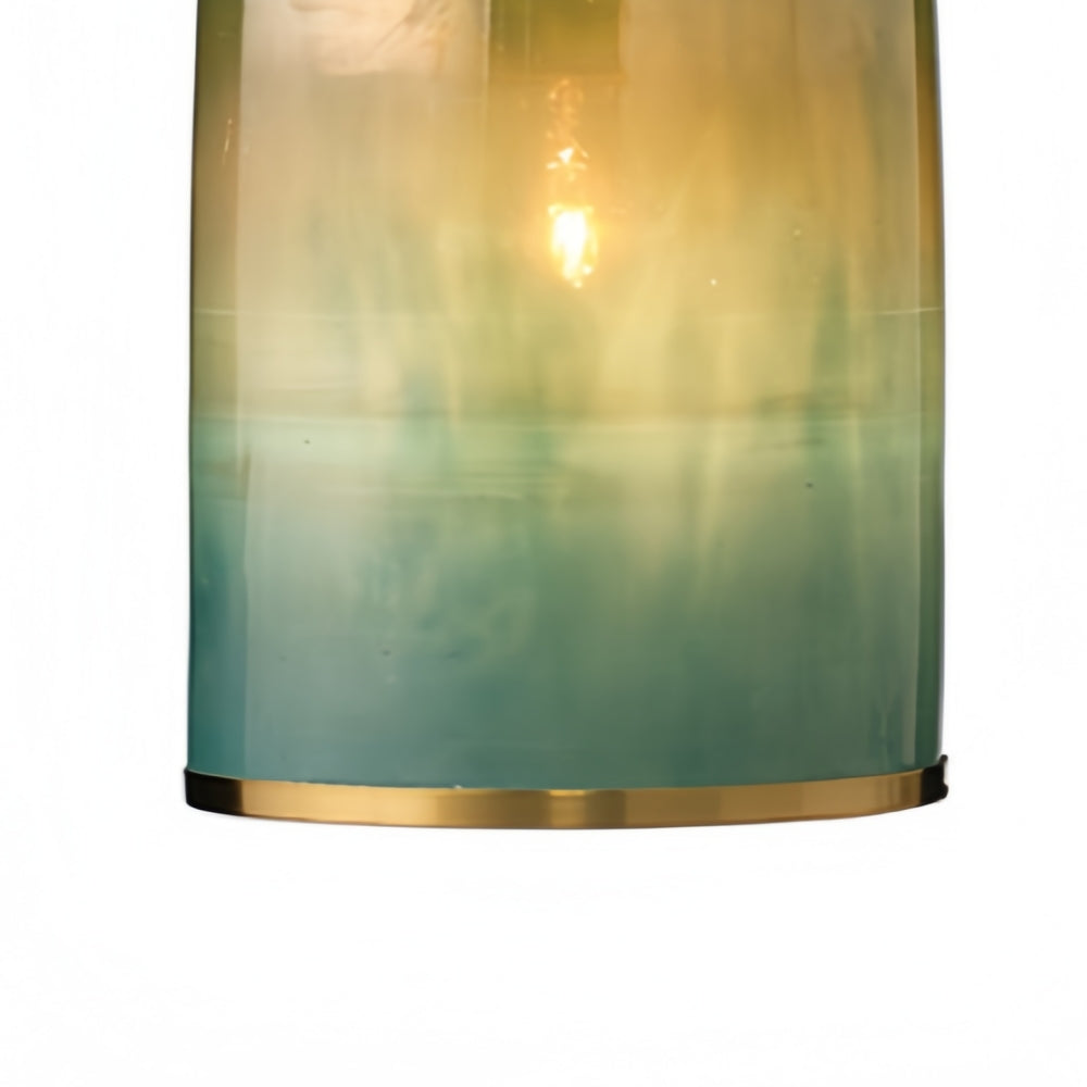 Helvo Green and Gold Hanging Pendant - Stylish Glass Lamp for Interiors