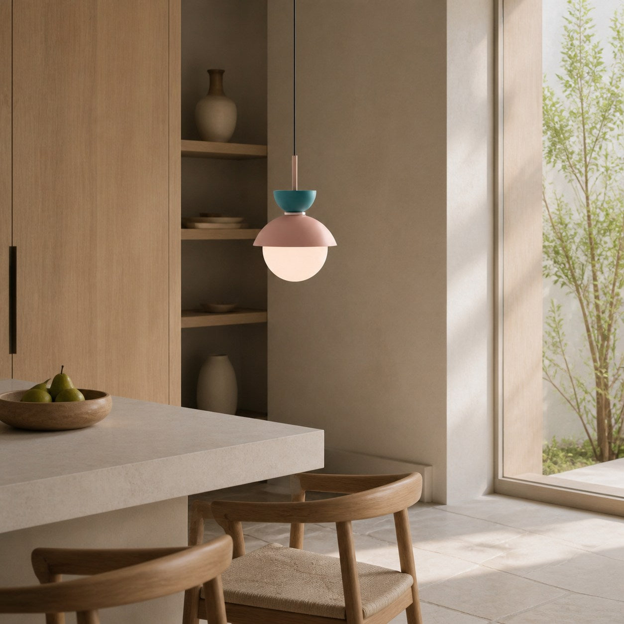 Frovela Nordic Macaroon Pendant Lamp with Globe Design – Aluminum Lighting for Bedroom or Living Room