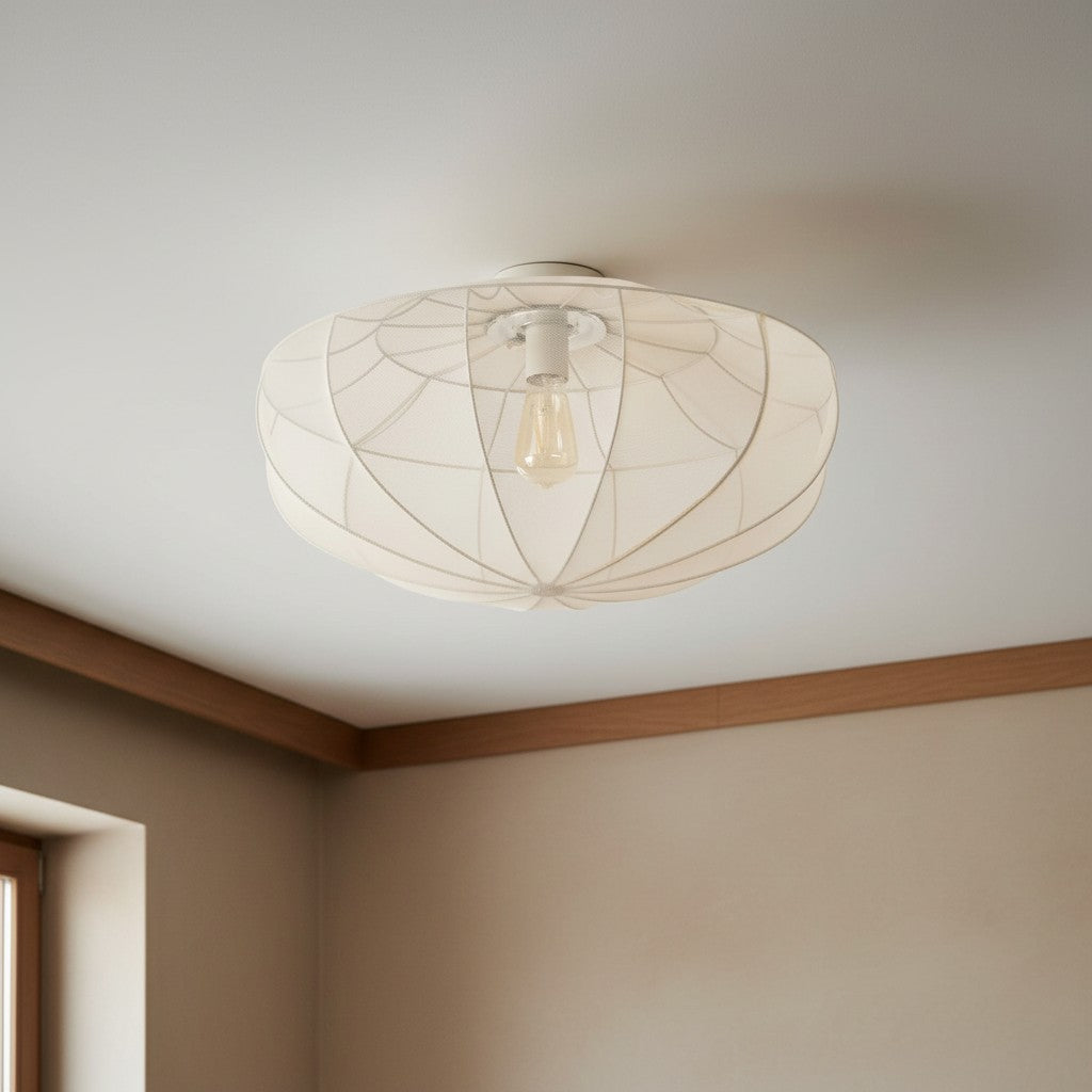 Lumifil Draped Mesh Ceiling Light – Boho Rustic Textured Shade Lamp for Living Room or Bedroom
