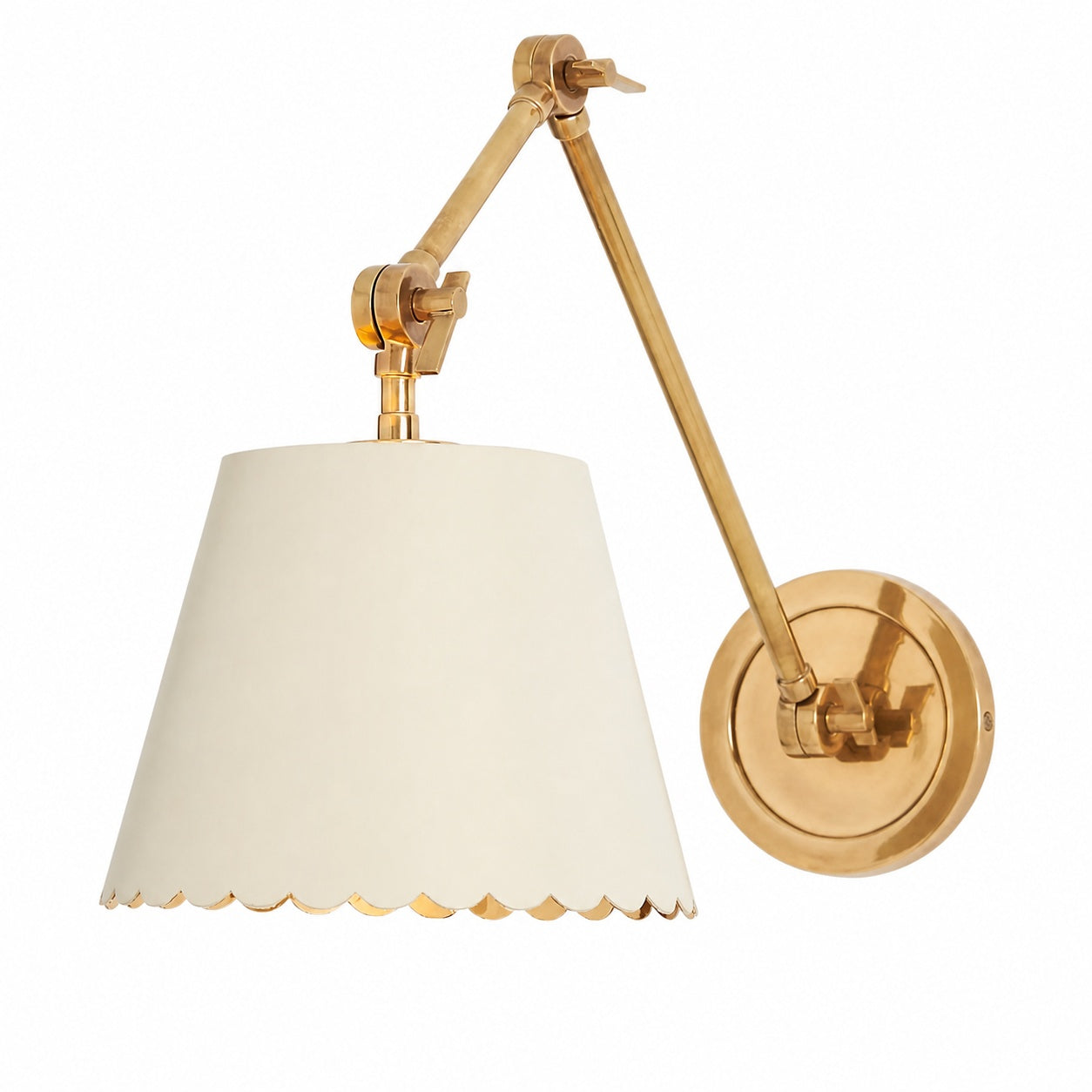 Foldray Scalloped Task Sconce - Leather Wall Light for Home