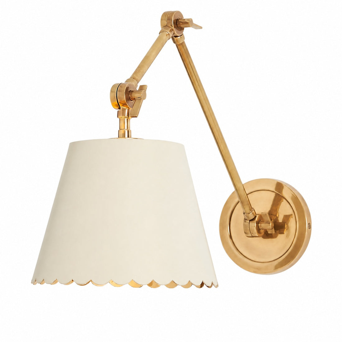 Foldray Scalloped Task Sconce - Leather Wall Light for Home