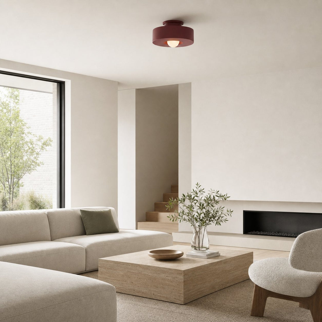 Nordyra Nordic Round Disc Ceiling Lamp – Minimalist Modern Lighting for Living Spaces N57