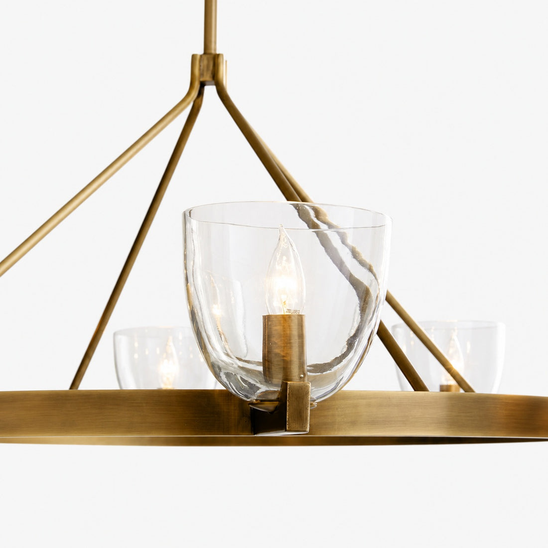 Auria Hand-blown Glass Metal Chandelier - Contemporary Brass Design