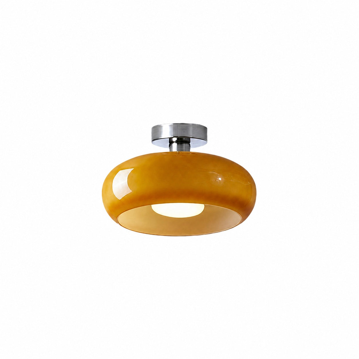 Bauvia Modern Round Glass Ceiling Lamp Clean Bauhaus Look Comfortable Ambient Lighting N63