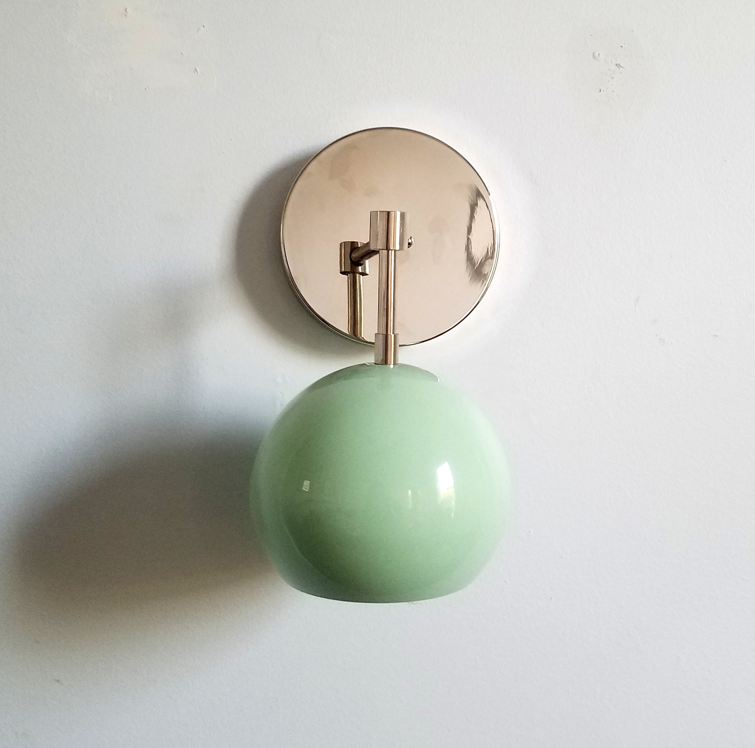 Vintage Inspired Spring Green Globe Wall Sconce