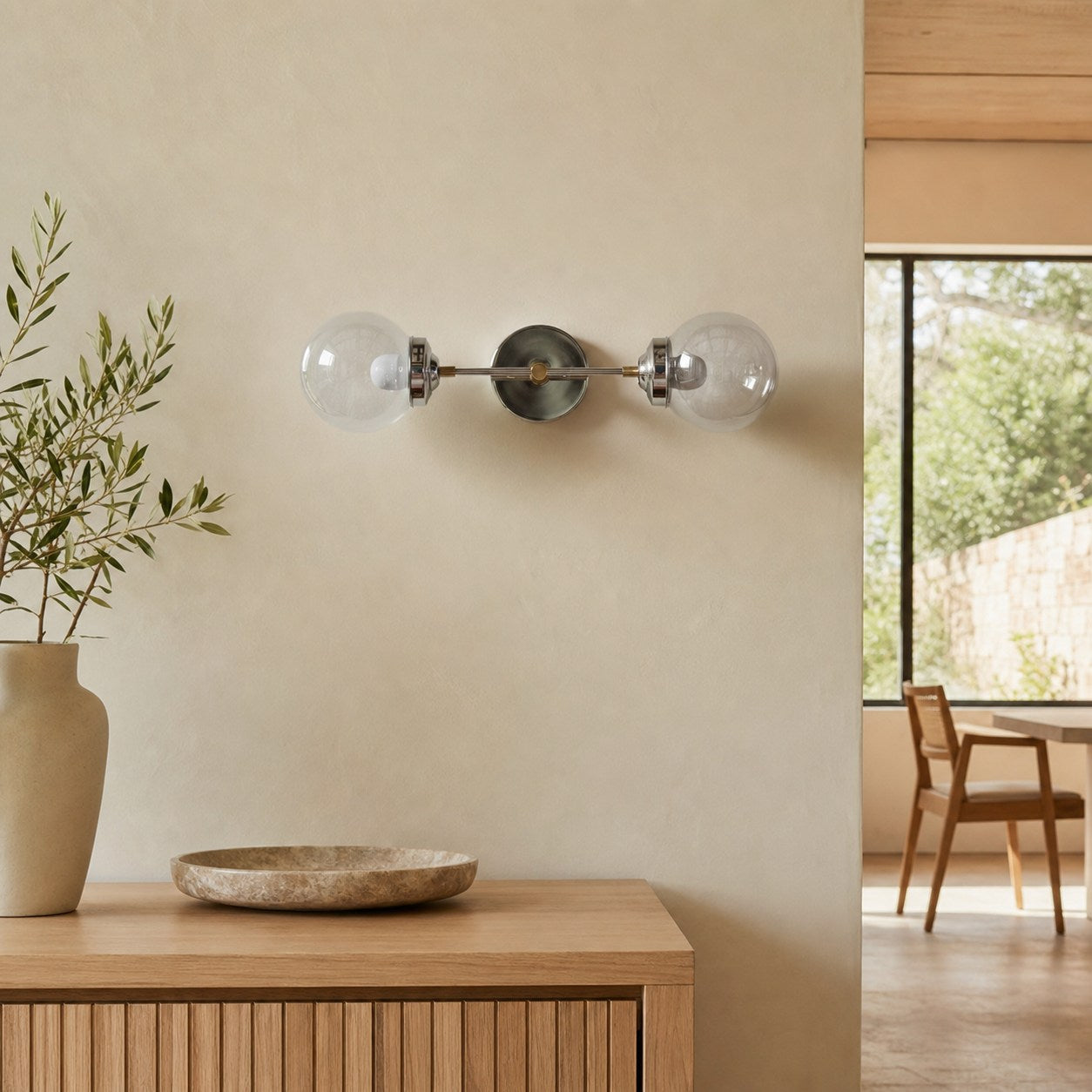 Lumio Globe Versatile Vanity Sconce - Dimmable Light for Bathroom and Hallway Use
