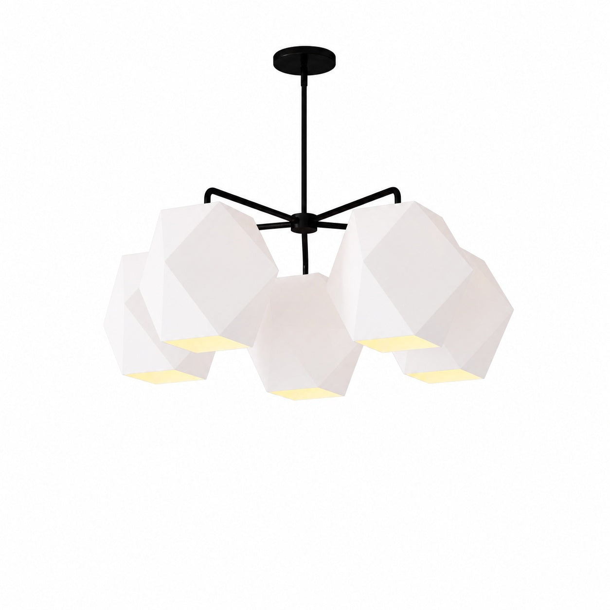 Talvior Sculptural 5-Light Chandelier - Faceted Design, Modern Finishes - Illuminate Spaces