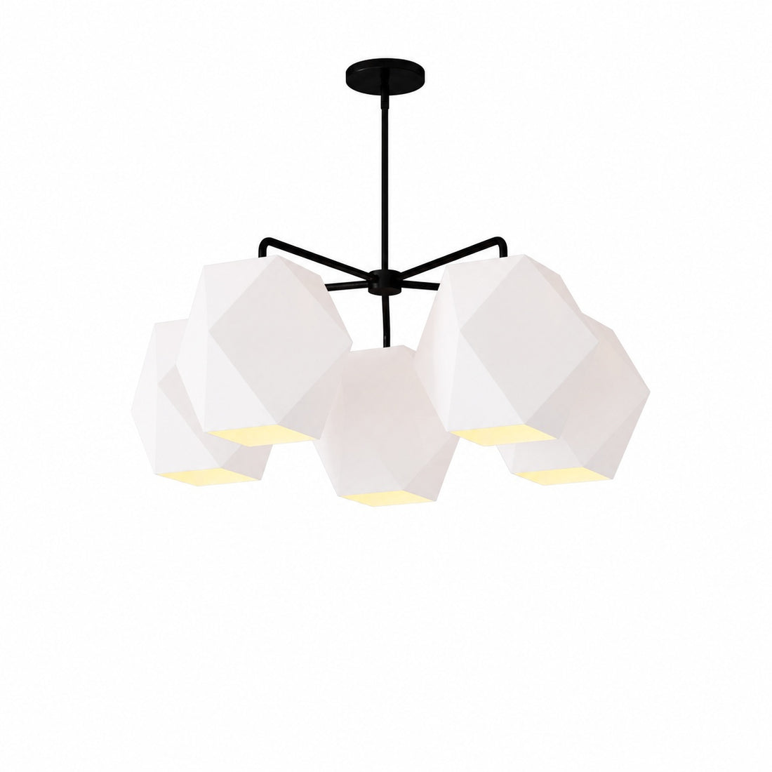 Talvior Sculptural 5-Light Chandelier - Faceted Design, Modern Finishes - Illuminate Spaces