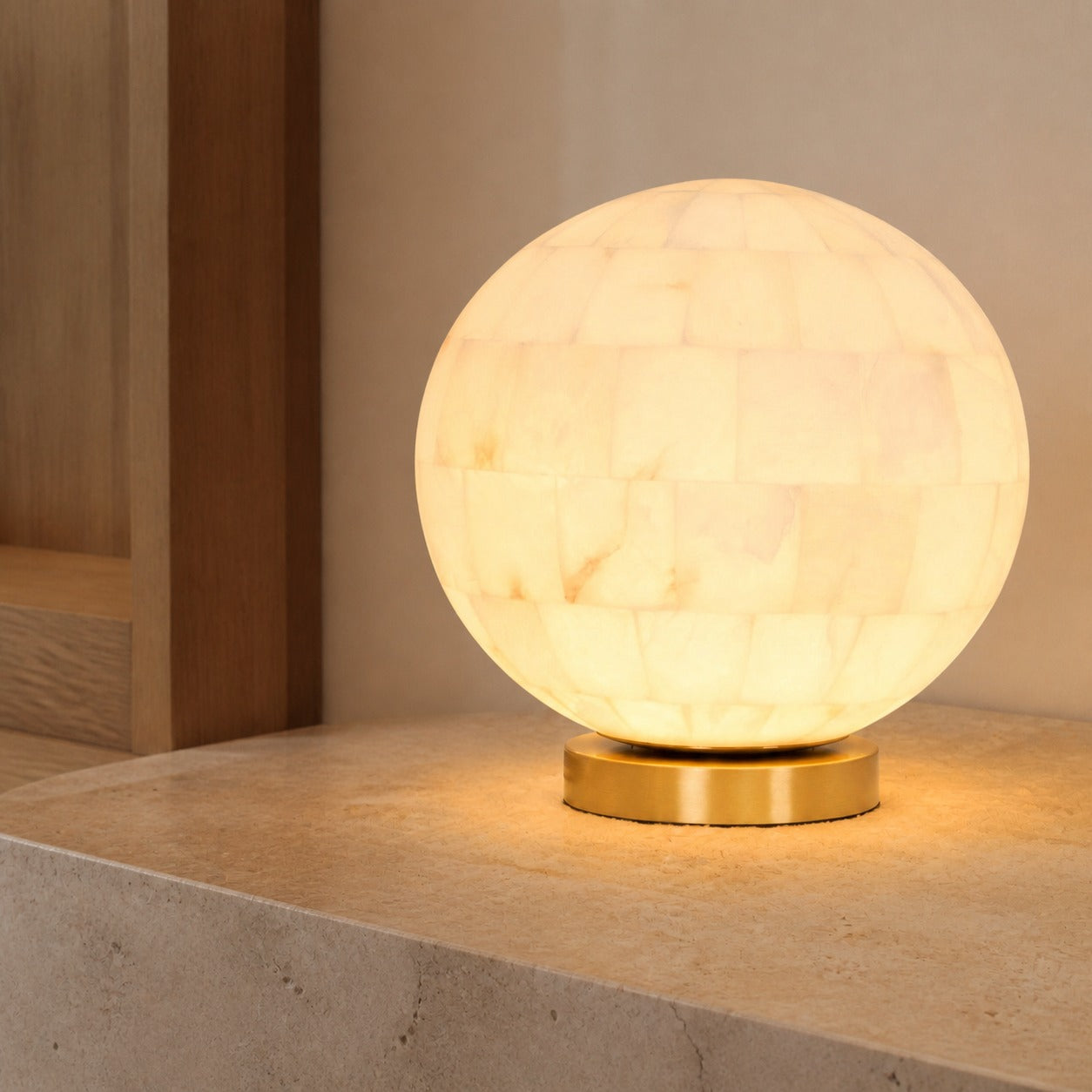 Alabaster Ball Table Lamp