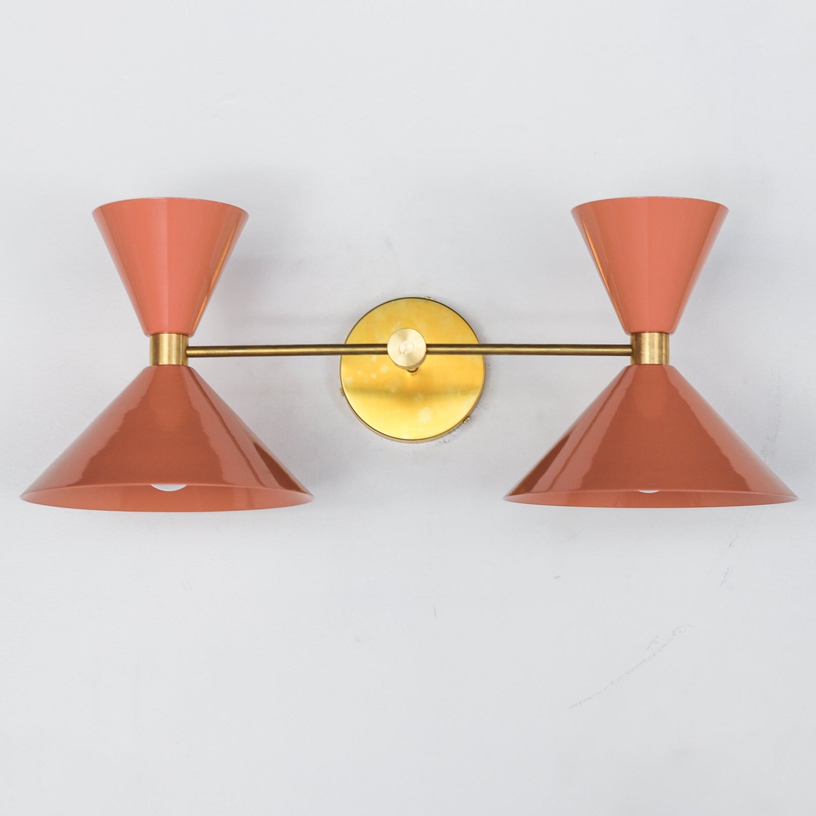 Double Cone Wall Sconce Light - Brass Finish Hourglass Style for Home