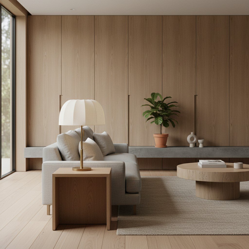 Vellaro Elegant Brass Table Lamp with Fabric Shade – Bedside Light for Contemporary Bedroom