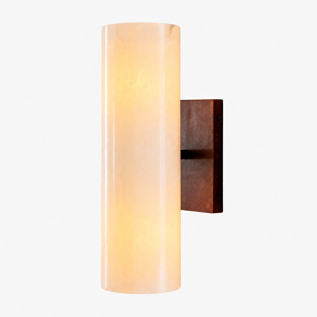 Wolvina Natural Marble Tube Sconce with Sleek Metal Details
