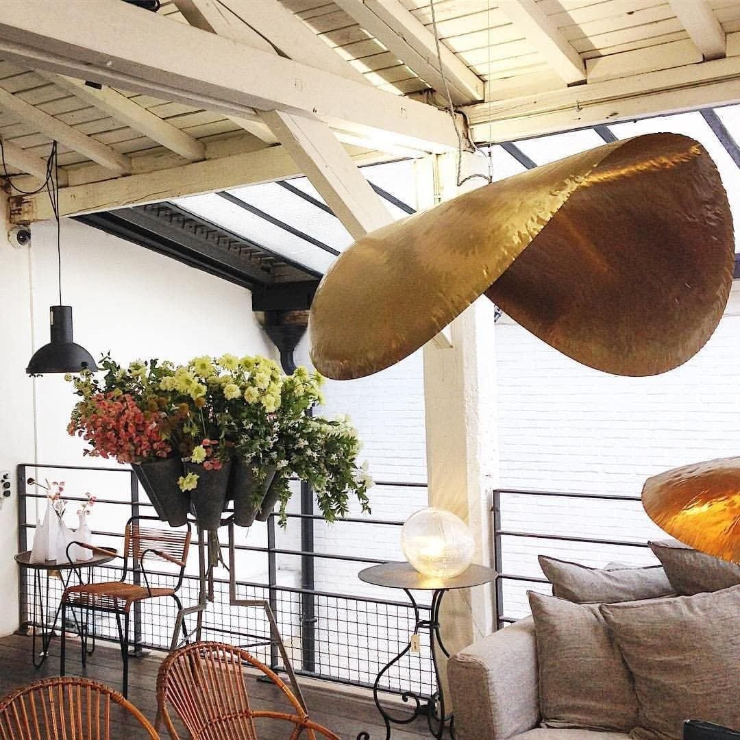 Hammered Brass Suspension Light