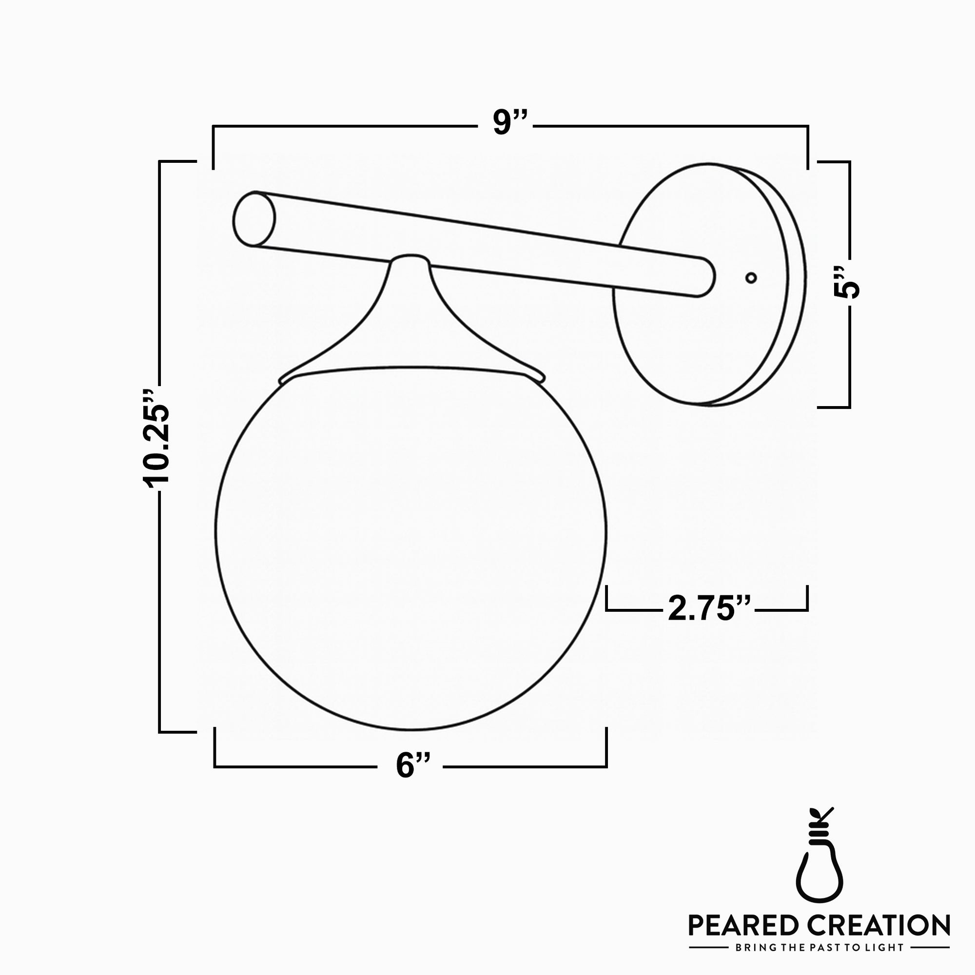 Glorica Glass Wall Sconce - Frosted Globe Light